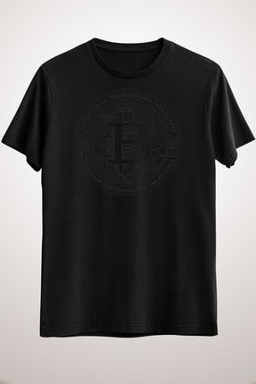Unisex Siyah Bitcoin Crytpo Classic T-shirt CR1387