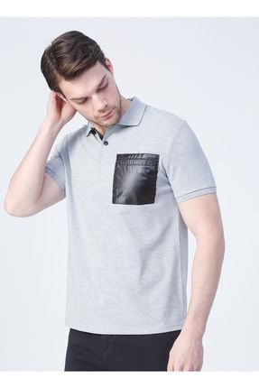 Efron Basic Düz Gri Erkek Polo T-shirt 5002796688