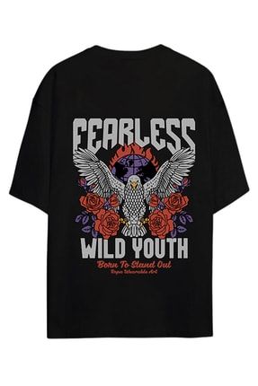 Fearless Siyah Oversize Unisex T-shirt RPAFRLSTS1