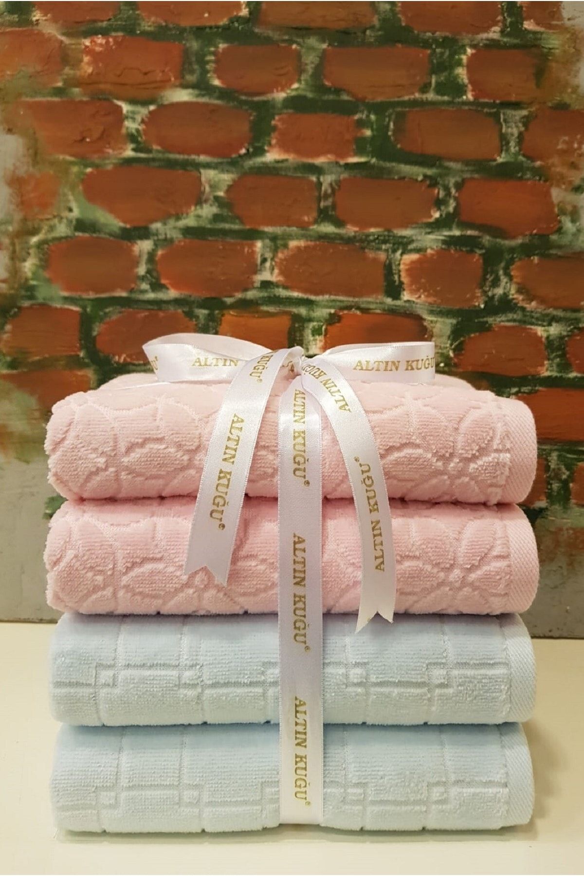 Özdilek Daisy Havlu 4 Adet- Mavi Pembe