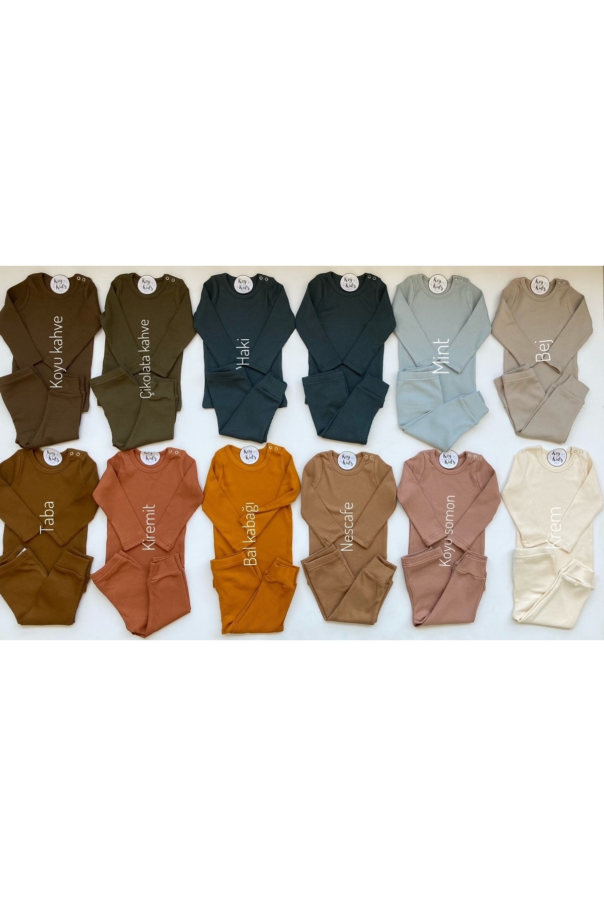 KEY KIDS Bej Fitilli Modal Pijama Takımı fotoğrafı 3 (önizleme)