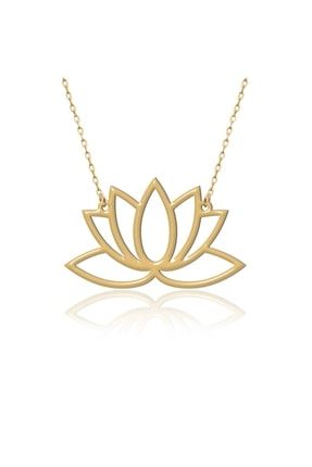 Altın Lotus Çiçeği Kolye 100000057764