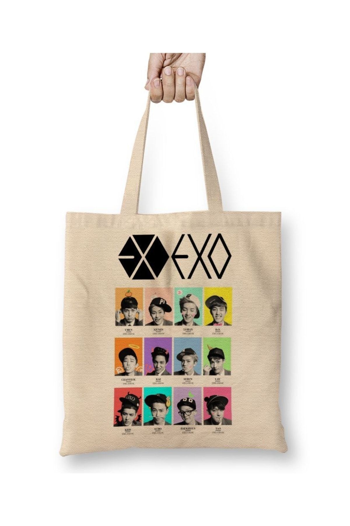 Baskı Dükkanı Geantă Din Pânză Exo 04 Cu Mâner Lung Unisex - Standard