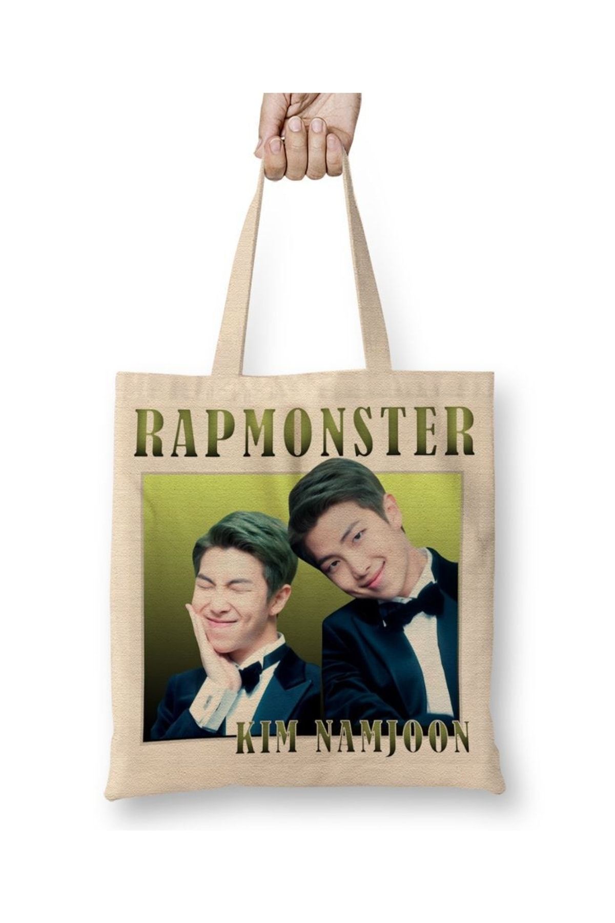 Baskı Dükkanı Geantă Din Pânză Namjoon Rapmonster Cu Mâner Lung Unisex - One Size
