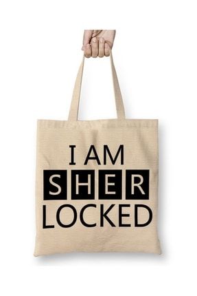 I Am Sher Locked Sherlock Holmes Gun Bez Çanta Uzun Saplı BÇ626