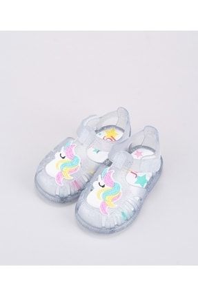 S10279 Tobby Unıcornıo Transparente Glitter Çocuk Sandalet 091 S10279091