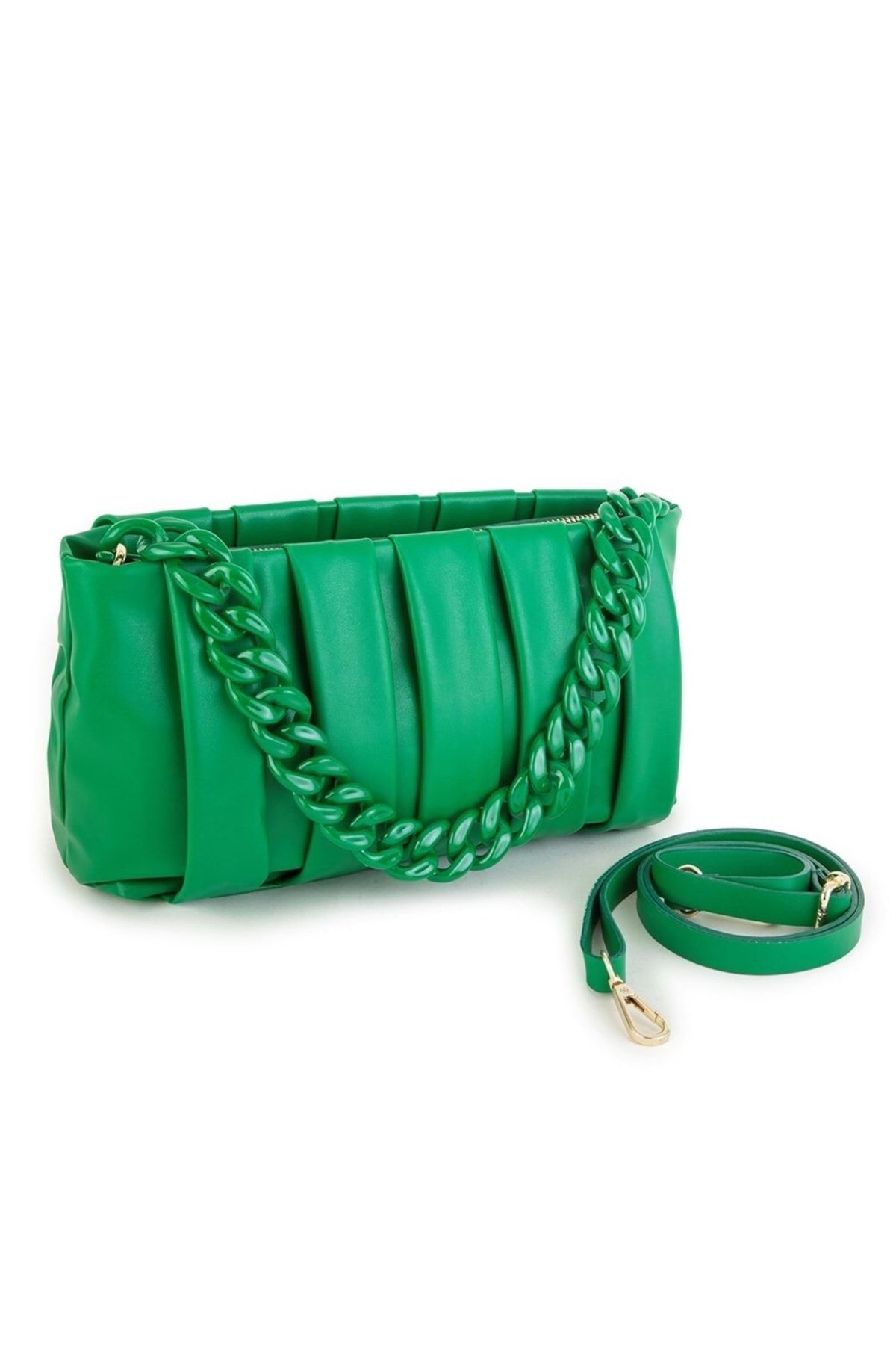 Çlk Accessories Kadın Zincirli Çanta Soft Büzgü Deri Çanta Trçanta1218  Yeşil Fiyatı, Yorumları - TRENDYOL