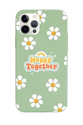 Iphone 12 Pro Uyumlu Yeşil Papatya Stay Together Tasarımlı Lansman Kılıf FCIP12P-236