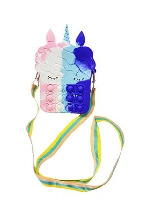 Unicorn Pop It Pembe Beyaz Mavi Mor Renk Omuz Askılı Cüzdan Para Çantası Popit P7133S8736