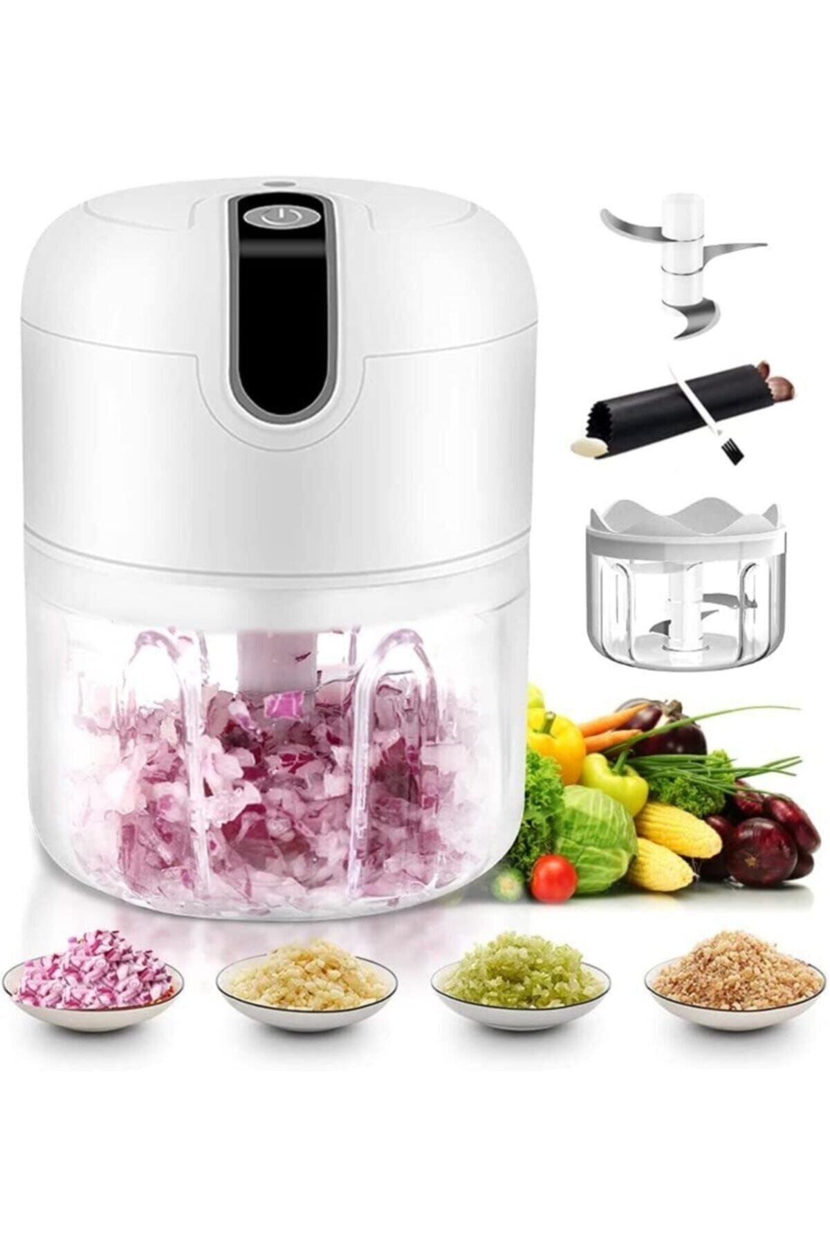 BEYZANA Şarjlı 3 Bıçaklı Pratik Mini El Rondosu 250ml