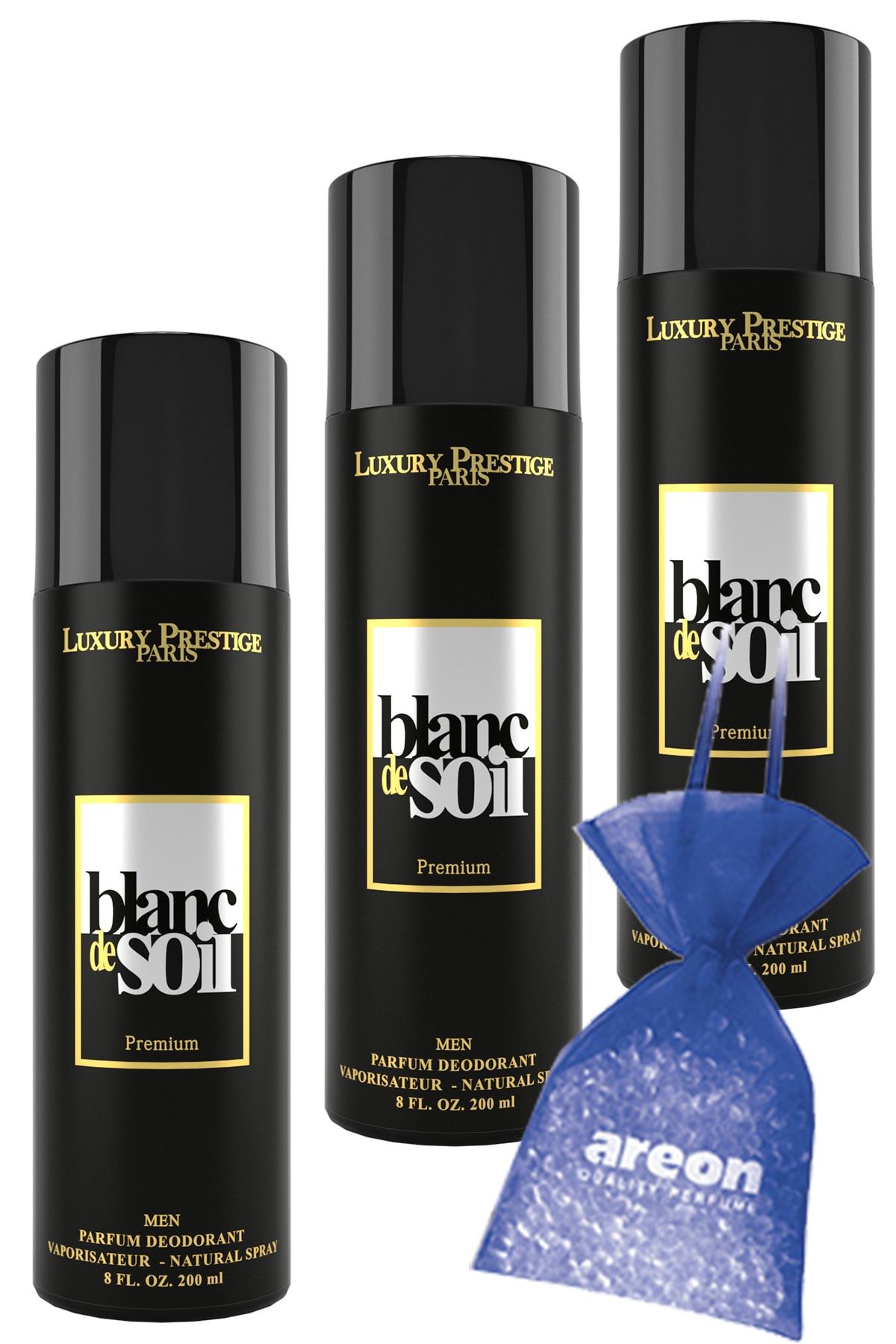 Men Blanc Desoıl Deo 200ml 3 بسته + عطر کمد آرئون Luxury Prestige