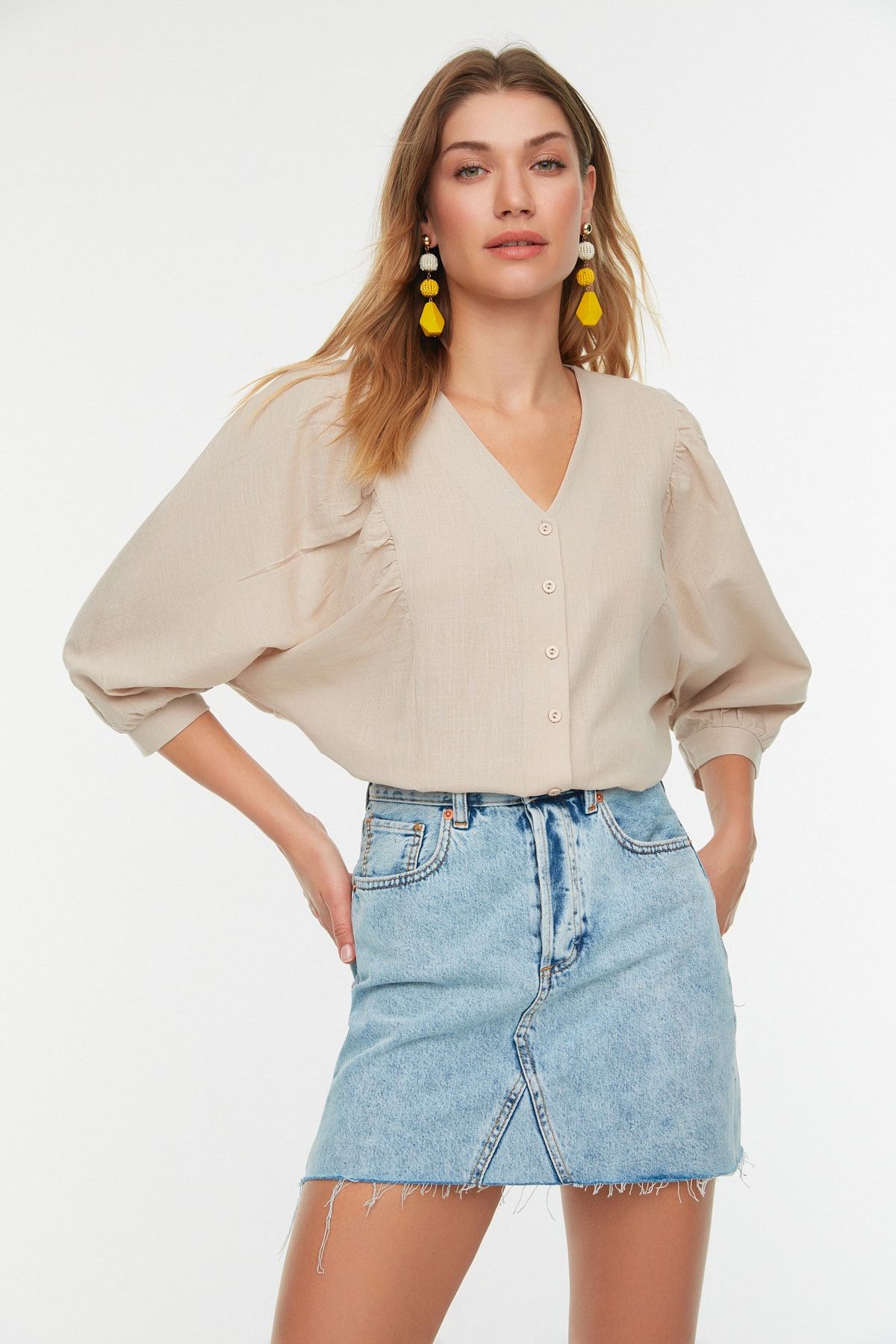 Trendyol Collection Hemd Grau Regular Fit