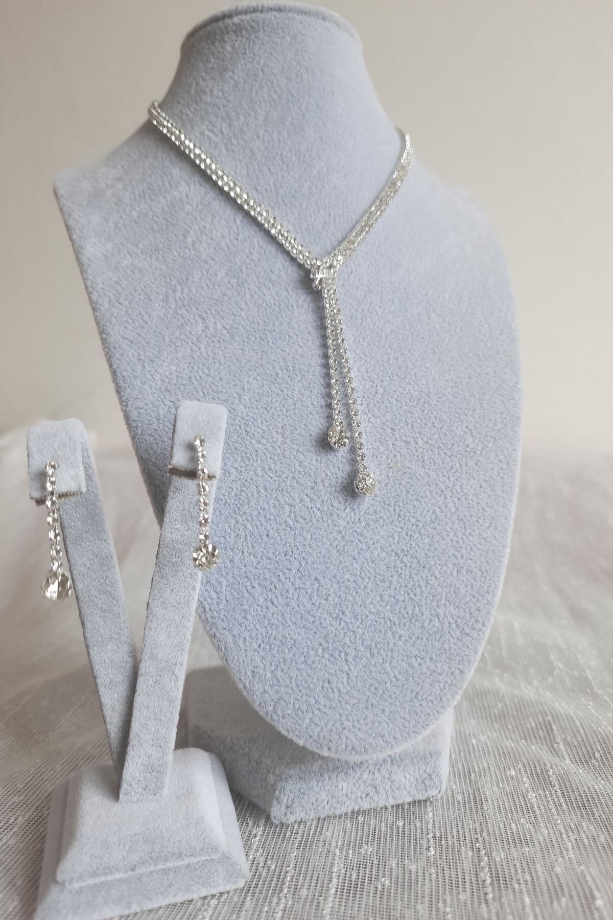 Düğün Nişan Abiye Kristal Taşlı Set