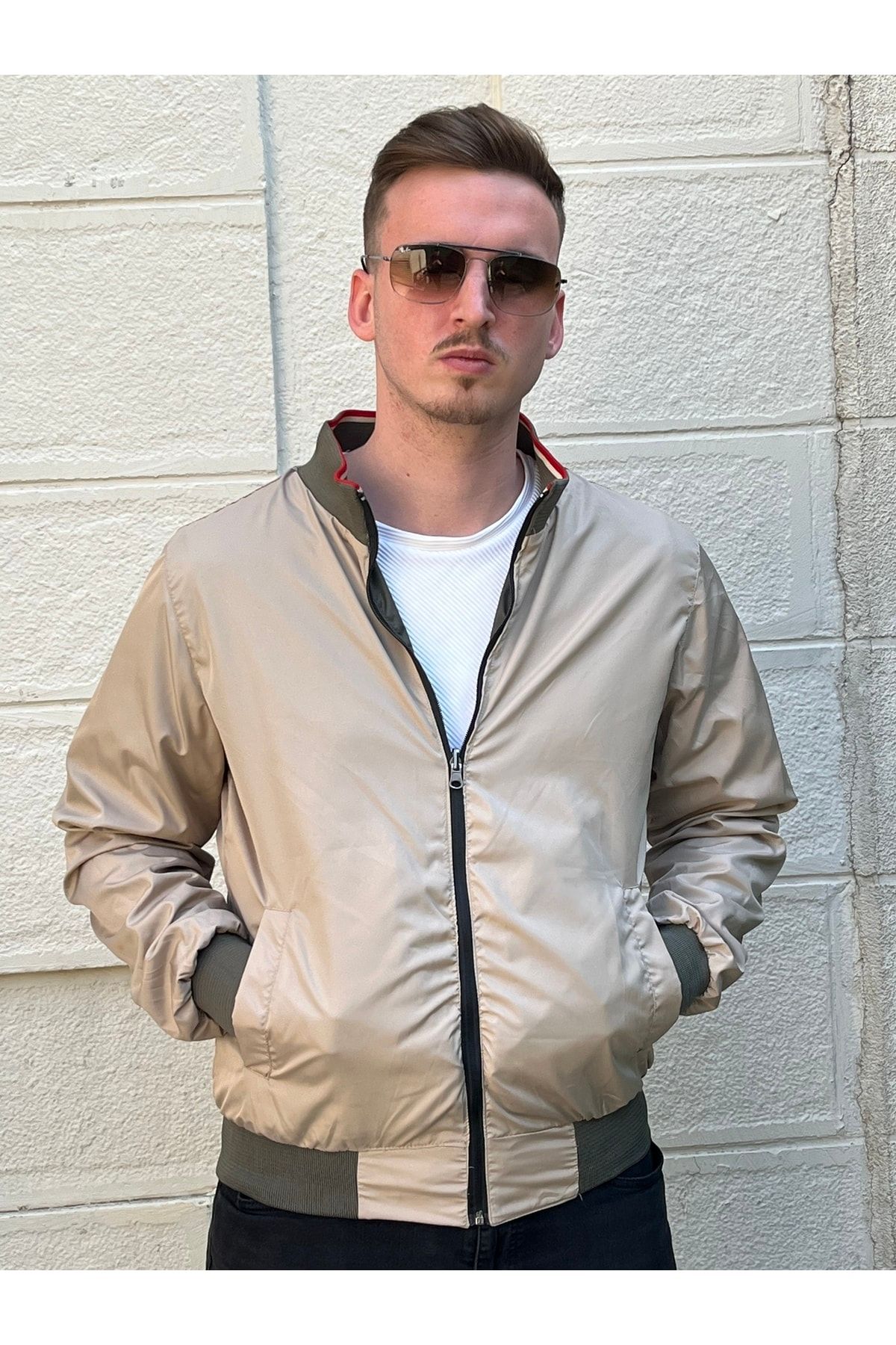 STONCS-Men's Khaki Double Comb Seasonal Coat 3