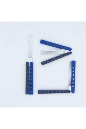 Lacivert-mavi Taraftar Fanatik Kelebek Bıçak Şeklinde Plastik Tarak Saç Tarama Stres Atma STANDART-TARAFTAR