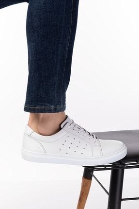 Beyaz - Hakiki Deri, 4 Renk, Spor Sneaker Erkek Deri Ayakkabı G100656641