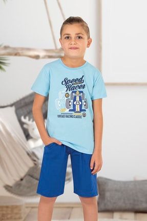 Özkan 31926 Erkek Çocuk Pamuklu Örme Kısa Kollu Kapri Pijama Takımı