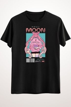 Erkek Siyah Sailor Moon Streetwear T-Shirt - Ds1346 DS1346