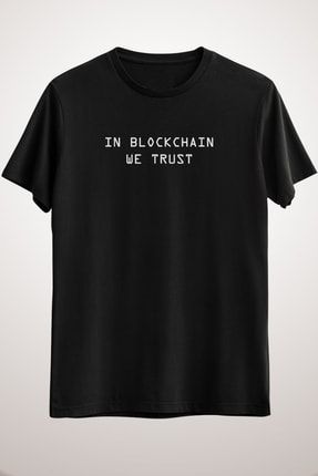 Unisex Siyah In Blockchain We Trust Cryptocurrency Bitcoin Ethereum Logo Essential T-shirt CR3291