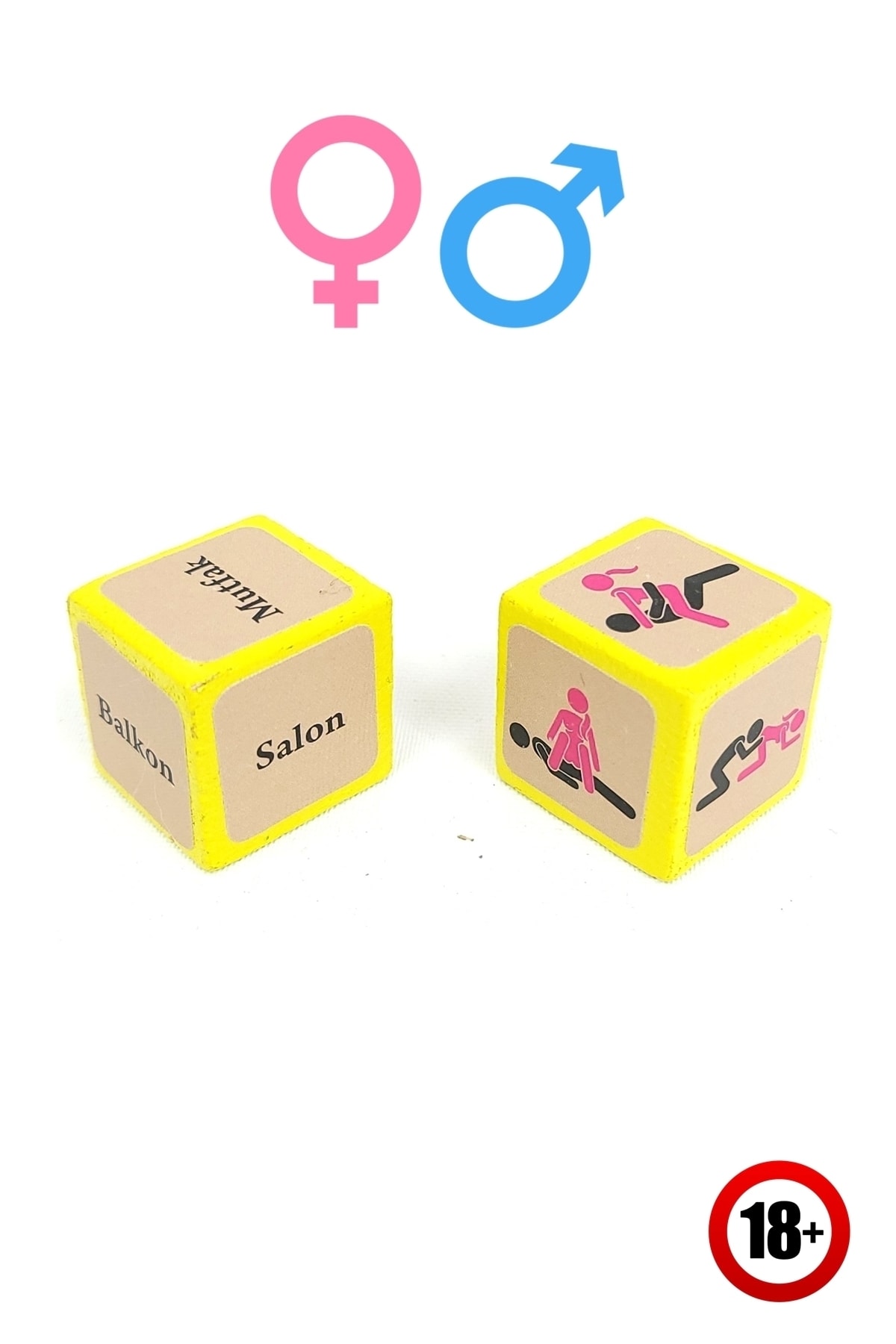 Ikili Fantezi Cezalı Mekan Ve Sarı Kamasutra Pozisyon Zarı Seti Renkli Zar Oyunu