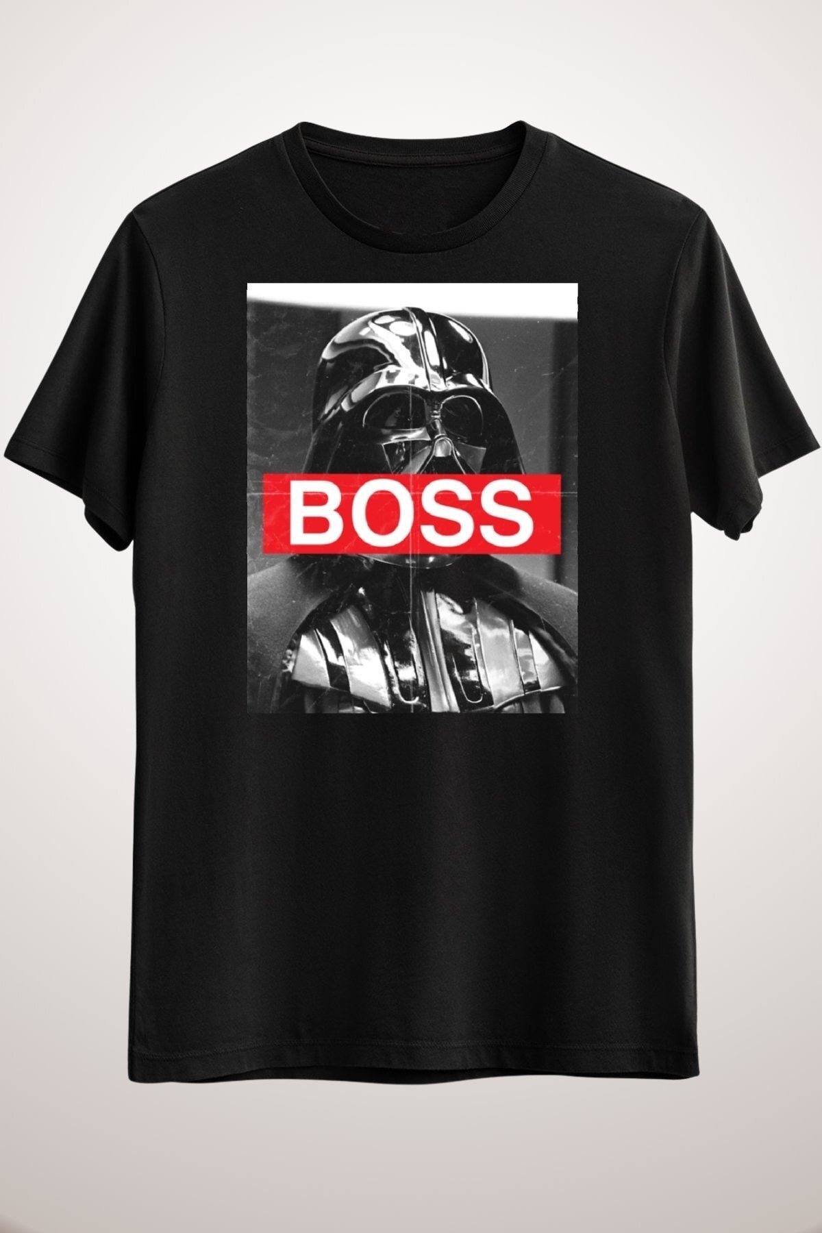 GreenMint-Tricou negru Darth Vader Is A Boss pentru bărbați 1