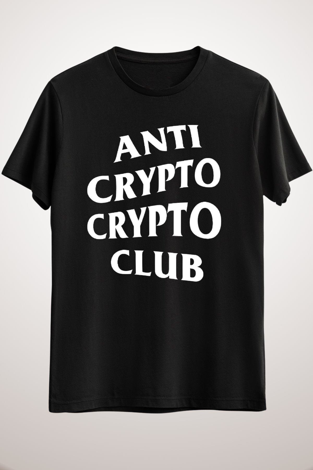 GreenMint Unisex Black Anti Crypto Crypto Club Essential T-Shirt- Trendyol