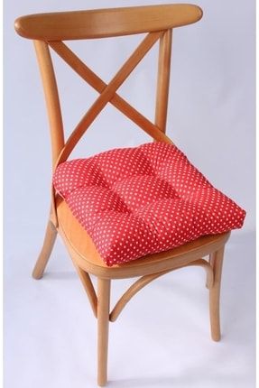 Lina Pofidik Puantiyeli Sandalye Minderi 40x40 cm Kırmızı PNTY001