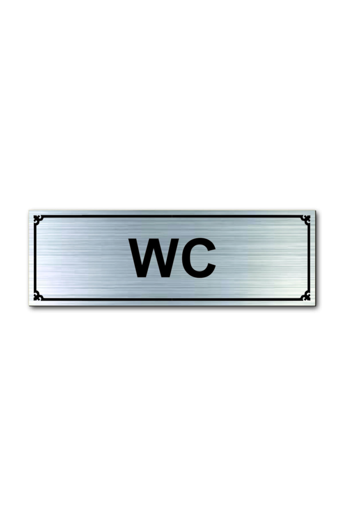 Wc Toilet Door Warning - Directional Sign Silver 15 Cm X 5 Cm Cm Rezopal Sign