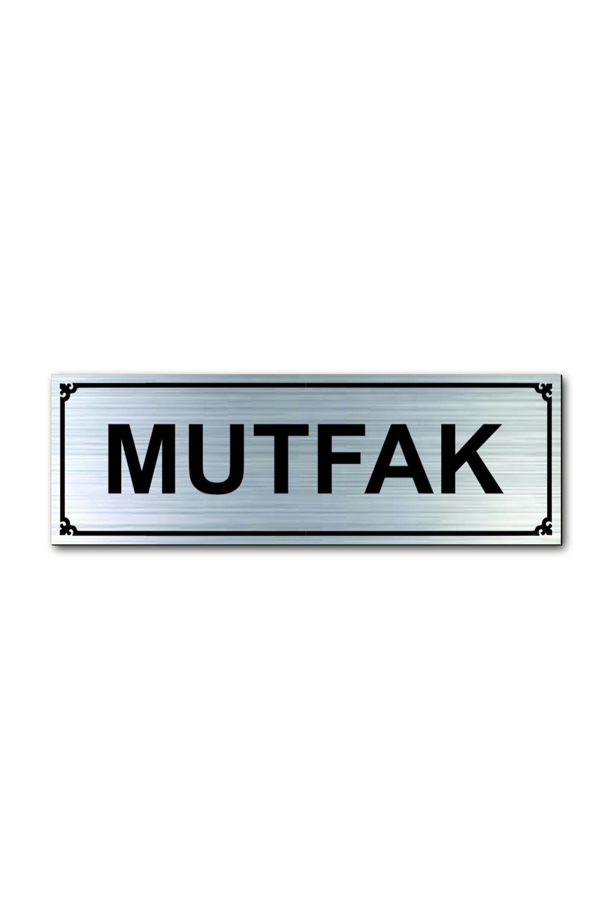 Kitchen Door Warning - Directional Sign Silver 15 Cm X 5 Cm Cm Rezopal Sign
