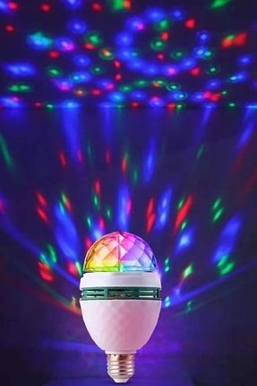 Renkli Led Döner Başlıklı Disko Topu Ampulü Forest E27 Duylu Disko Ampul Gece Lambası Legend/Disko