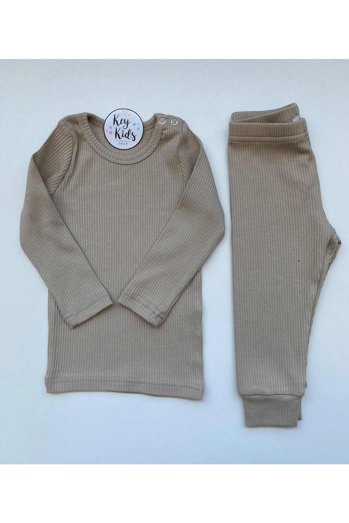 KEY KIDS Bej Fitilli Modal Pijama Takımı fotoğrafı 2 (önizleme)