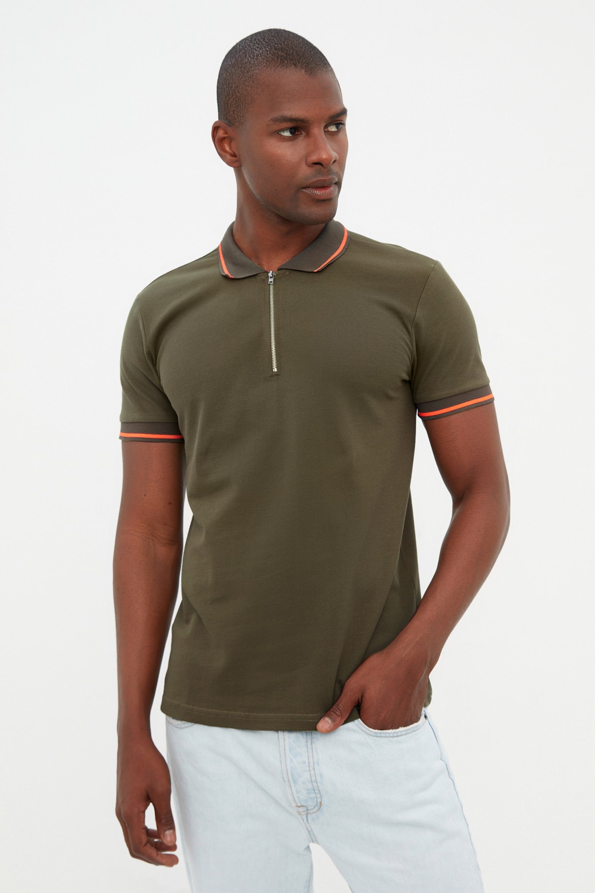 Trendyol Collection Poloshirt Khaki Regular Fit