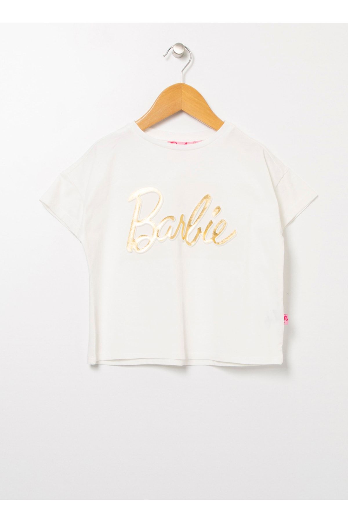 Bisiklet Yaka Standart Kalip Baskılı Ekru Kız Çocuk T-shirt - 22bs-140