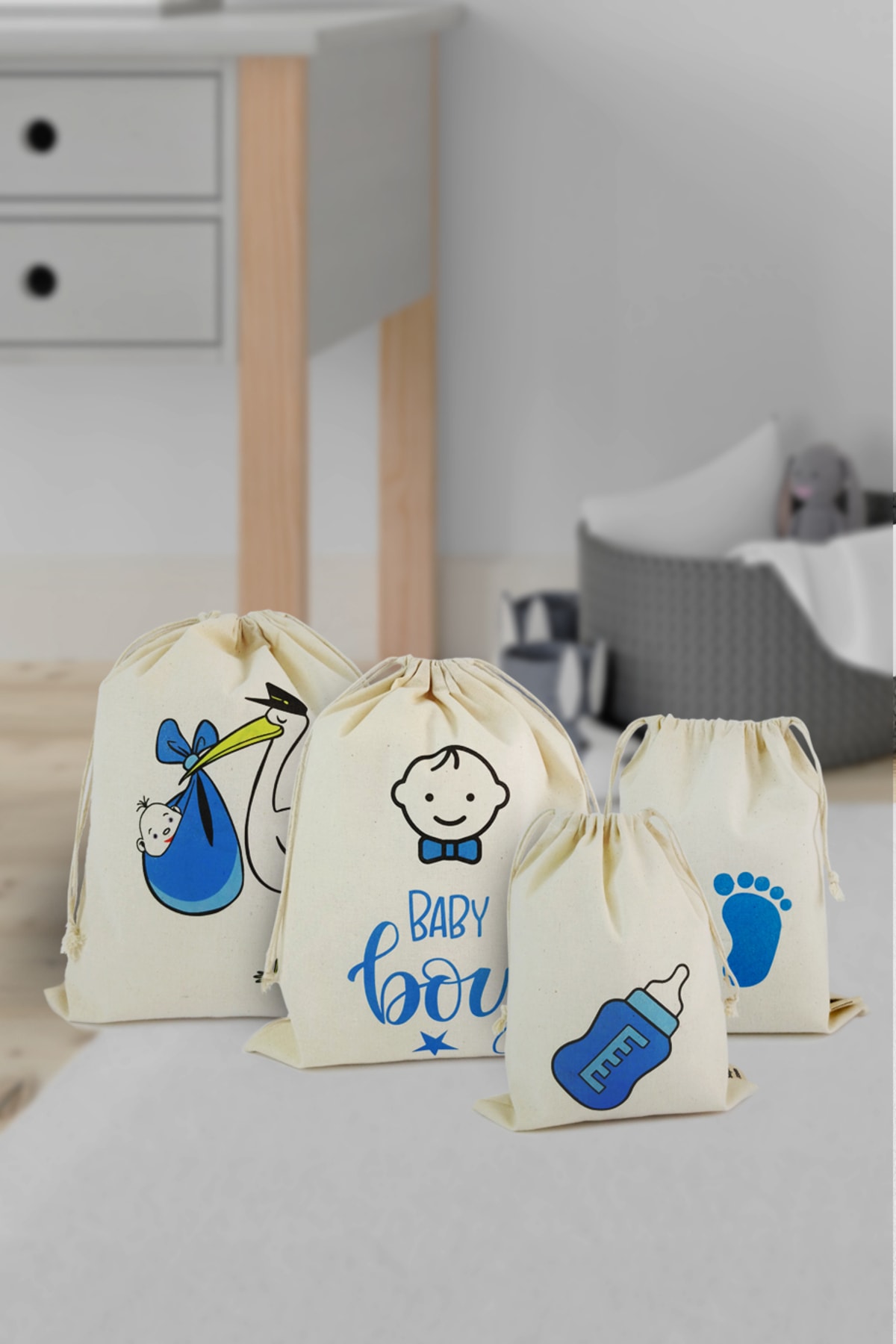 Cloth Organizer | Washable Multipurpose Mother Baby Organizer - Pack of 4 2- 100% Cotton | El Bebé