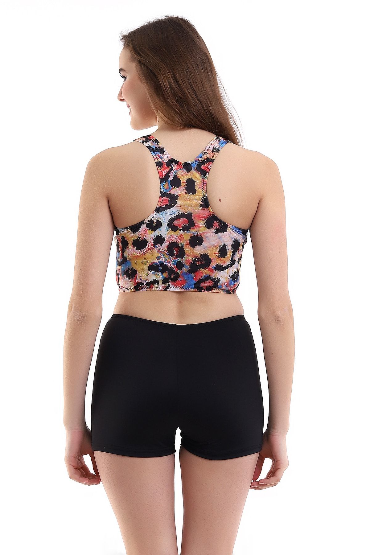 Aykum Mayo-Leopard Patterned Lycra Flexible Shorts Bikini 4