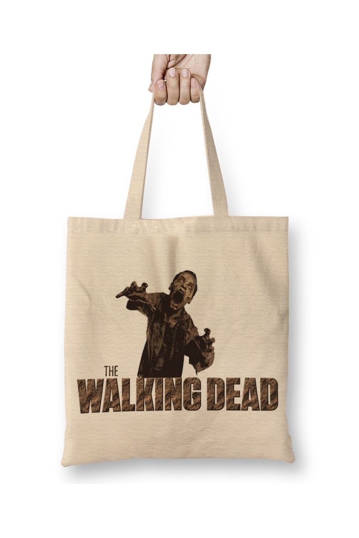 Baskı Dükkanı Geantă Din Pânză The Walking Dead Zombie Face Cu Mâner Lung Unisex - Standard