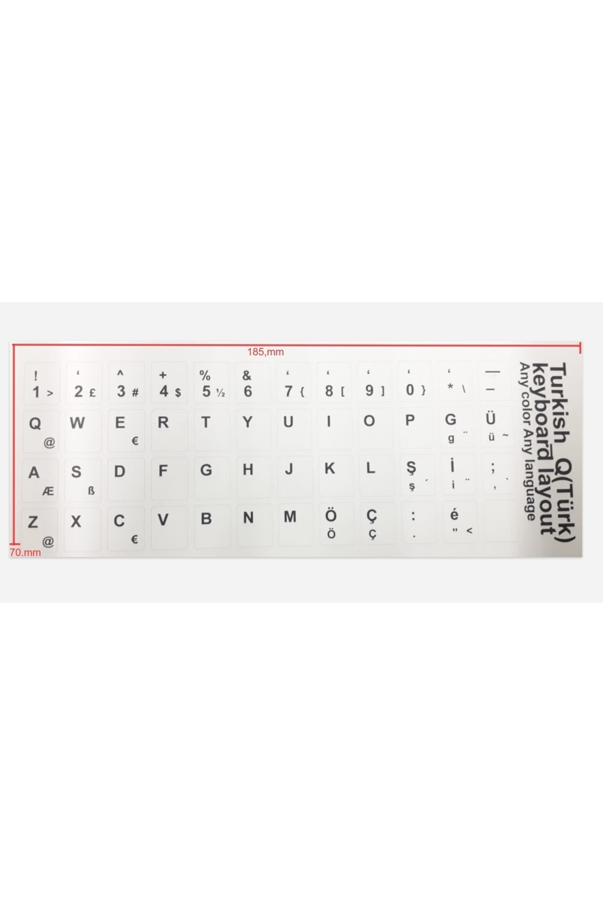 Türkçe Klavye Sticker Beyaz Renk Notebook Ve Pc Uyumlu 2