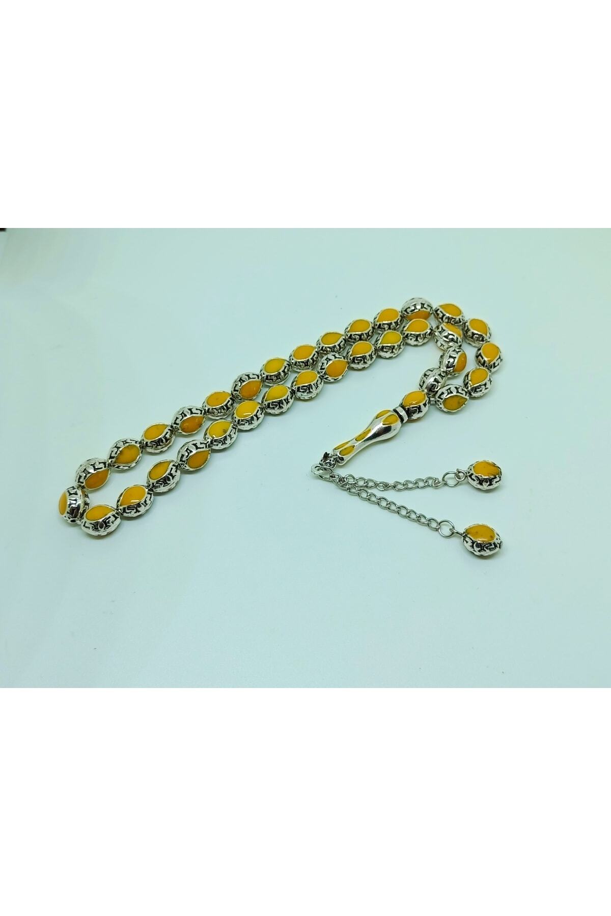 Silver Stone Enamel Prayer Beads