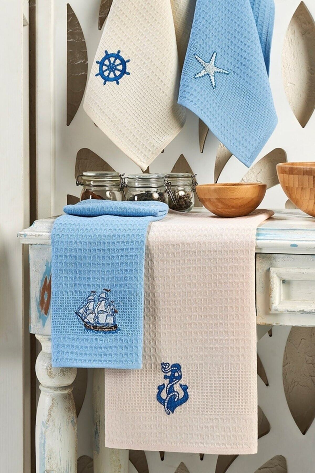 Valezium-6-Piece Kitchen Drying Cloth Marine Set 45x60 3