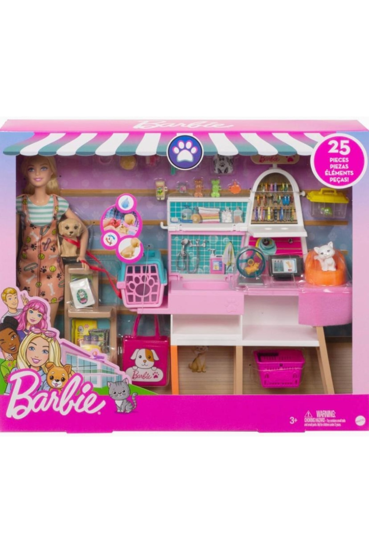afreyz oyuncak Barbie Ve Evcil Hayvan Dükkanı Oyun Seti Grg90 Orijinal Yeni Model Barbie Hayvan Set