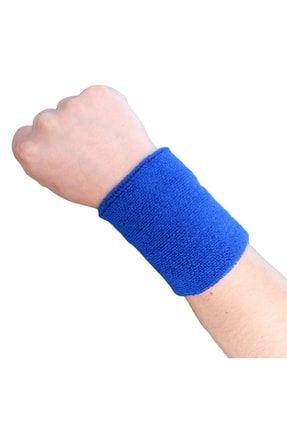 Havlu Bileklik Ter Bandı 10cm Sporcu Havlu Bilekliği Tenis Bilekliği Futbolcu Bilekliği - Mavi DarkBileklik