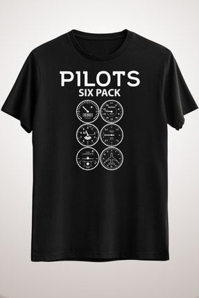 Erkek Siyah Pilots Sixpack - Funny Aviation Quotes Gift TM1308