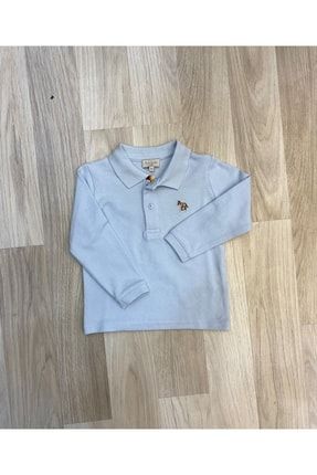 Erkek Çocuk Giyim Açık Mavi Düz Polo Yakalı Sweat pauljoukids