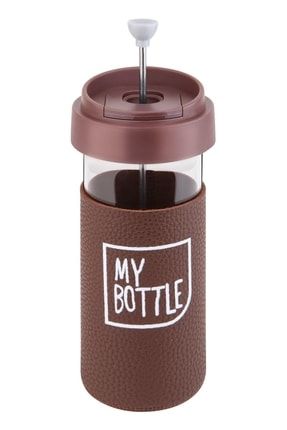 My Bottle French Press Deri Kılıflı Cam Mug 450 ml TKYMY800-CMB