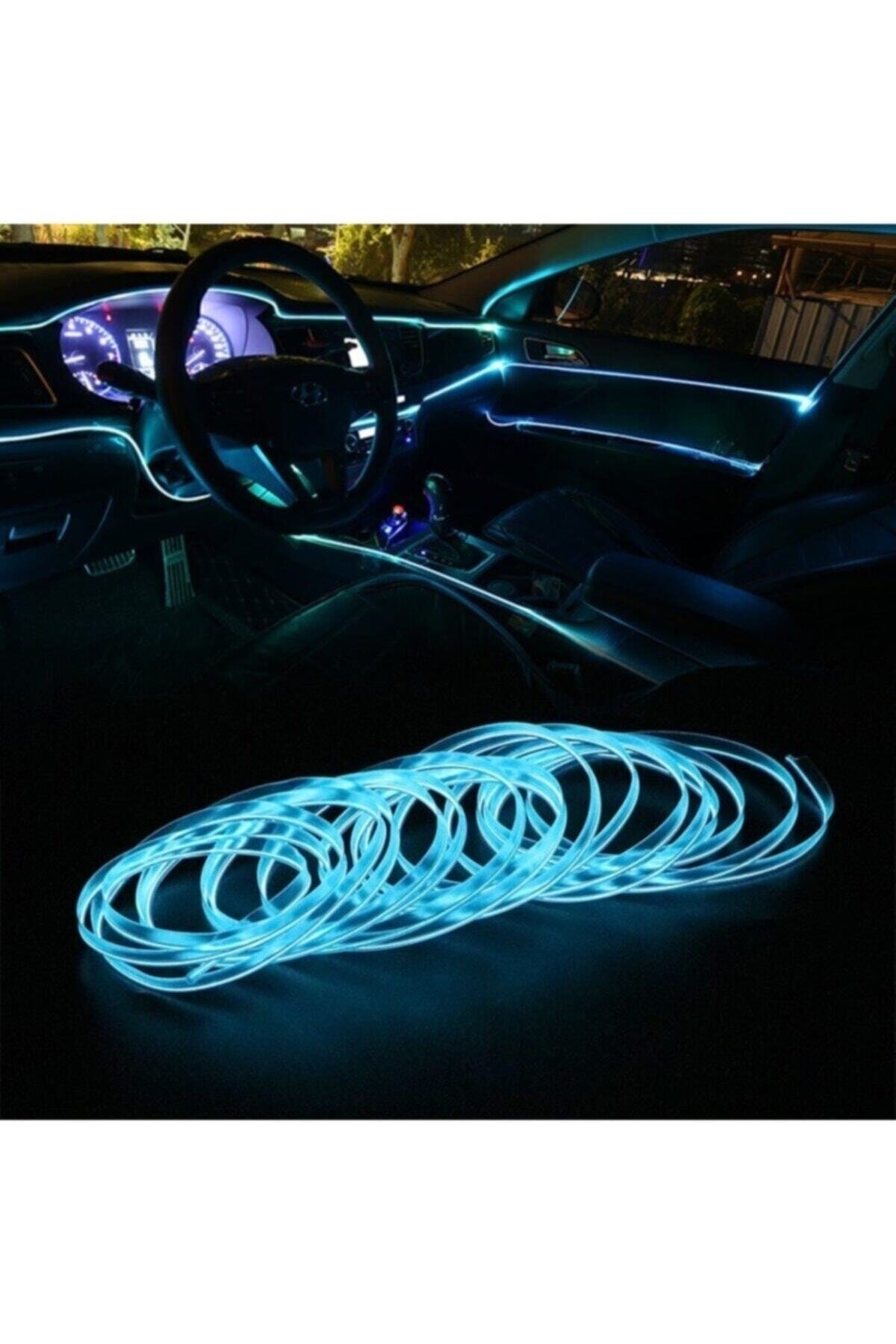 EFGARAGE Tiger Marketing Araç Içi Aydınlatma Ip Neon Led Buz Mavisi