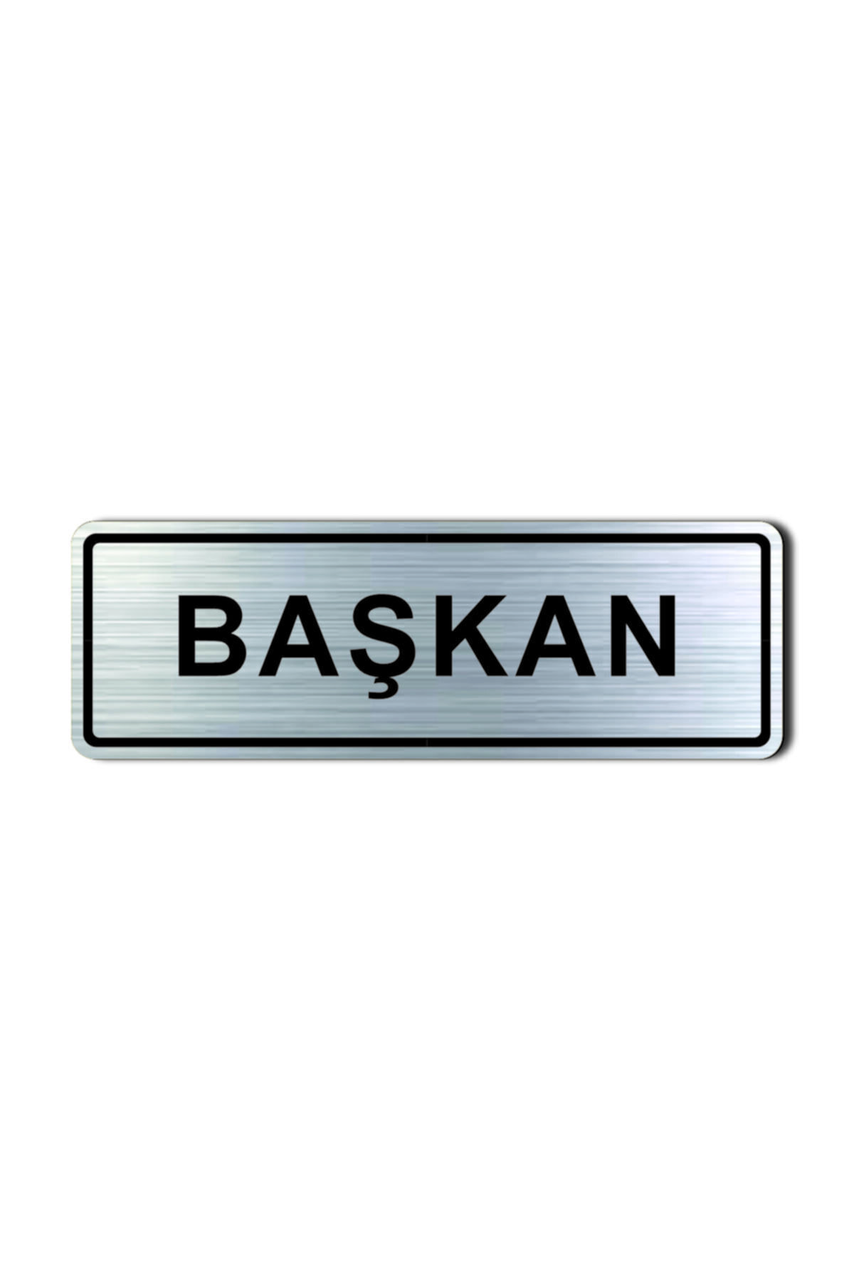 President Door Warning - Directional Sign Silver 15 Cm X 5 Cm Rezopal Sign