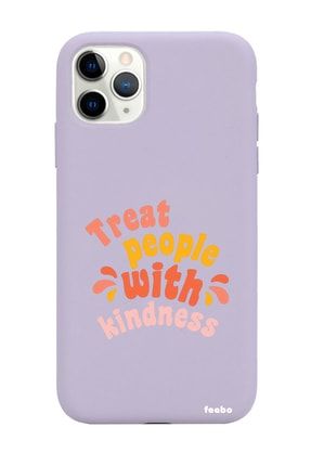 Iphone 11 Pro Uyumlu Lila Treat People With Kindness Tasarımlı Lansman Kılıf FCIP11P-204