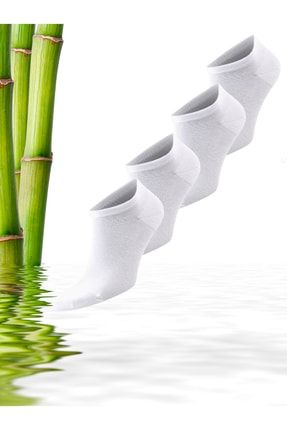 Bambu Dikişsiz Soft Patik Çorap /beyaz/unisex/4 Çift bmbu444