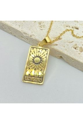 The Sun Güneş Tarot Gold Kolye N501