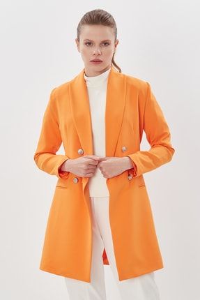 Gümüş Düğmeli Blazer Ceket Oranj CSA0133